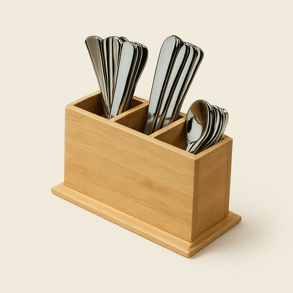 Wooden Cutlery Organizer